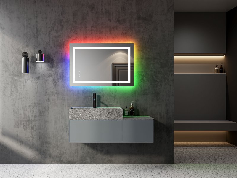 Illuminating Elegance - A Bathroom Transformation with DAPAI Mirror's RGB LED Mirrors