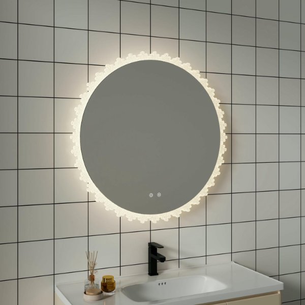 DP526 Irregular Round LED Bathroom Mirror