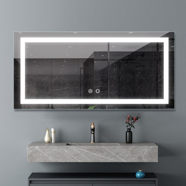 DP322A 130*75cm Right Angle Rectangular Led Bathroom Mirror