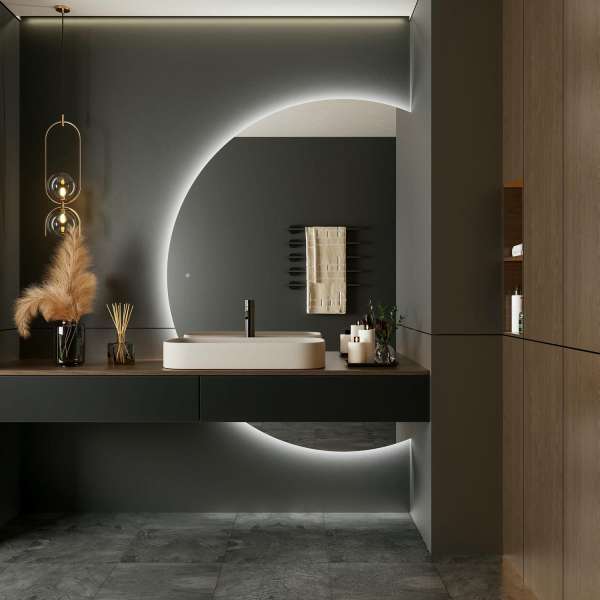 LED Half Moon Bathroom Mirror