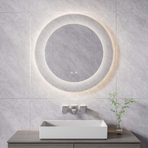 Round Frameless LED Bathroom Mirror